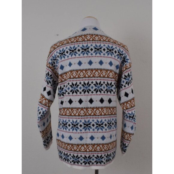 Vintage 90s Mock-neck Acrylic Snowflake  Sweater‎ size M - Picture 3 of 10
